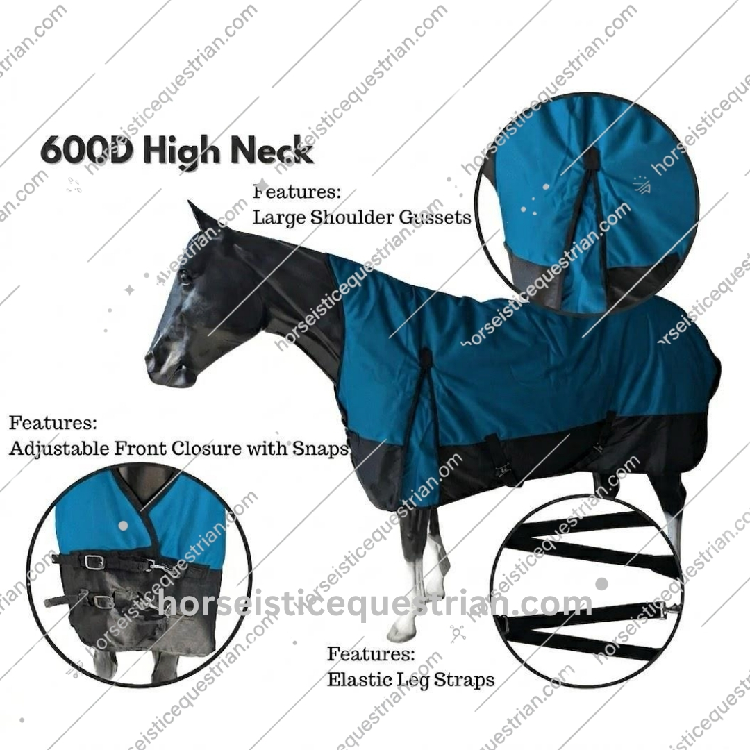 600 Denier Horse Turnout High Neck Fleece Lining Rug - Image 3